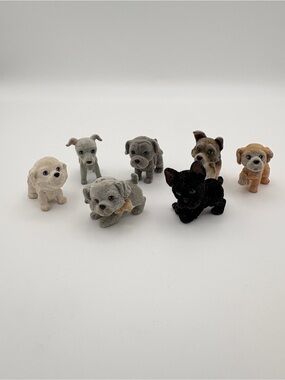Puppy in My Pocket Flocked Mini Dog Figurines Lot of 7